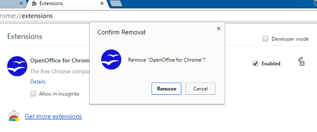 Click Trash Can Icon to Uninstall Extension